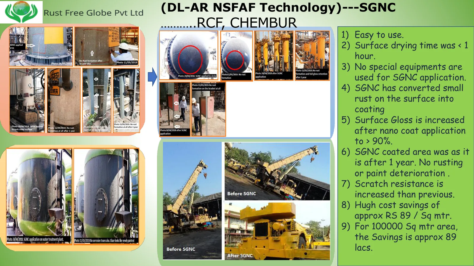 RCF Chembur SGNC coating before and after results